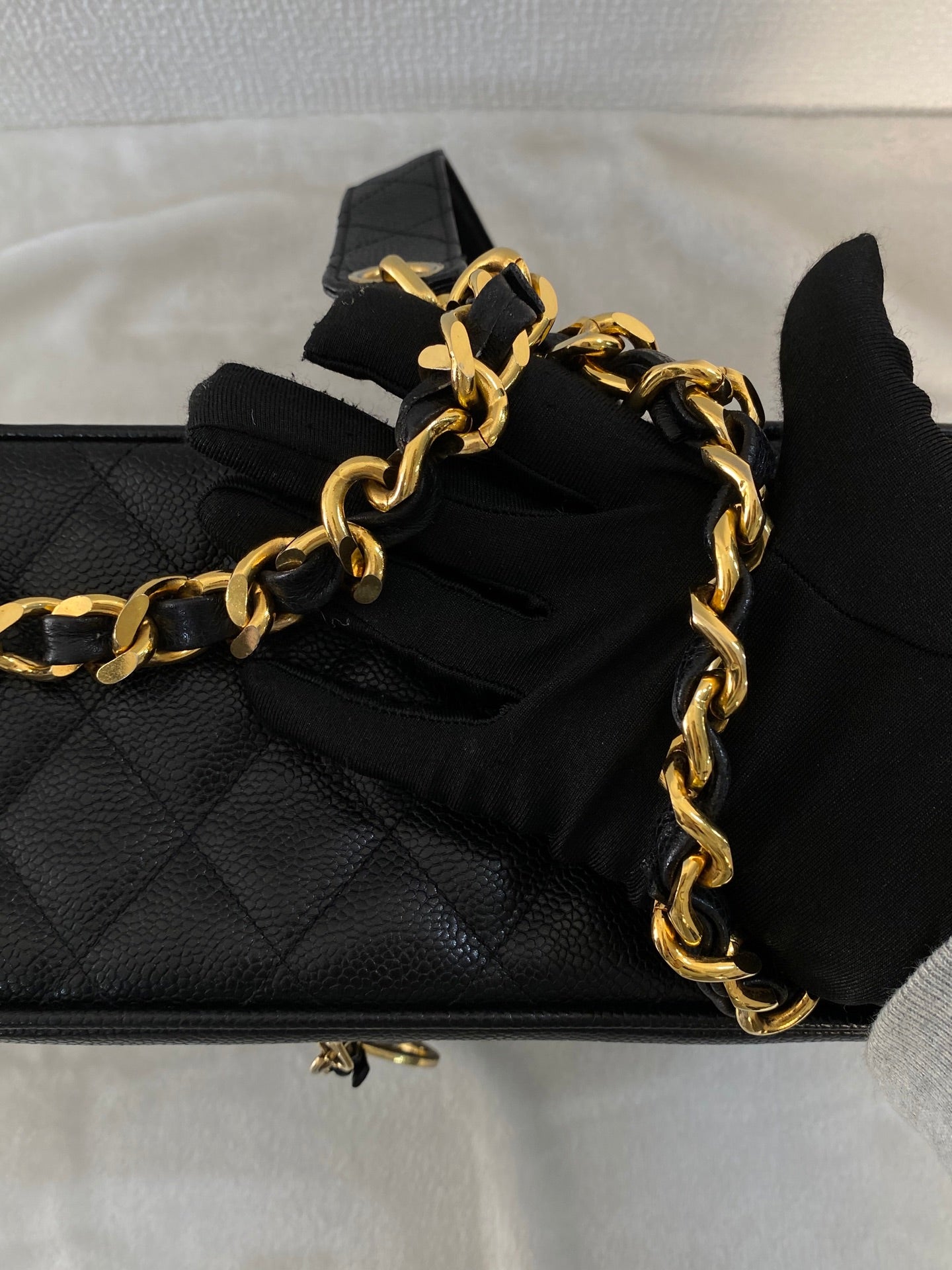 CHANEL Double-C  Quilted Vanity Crossbody Bag