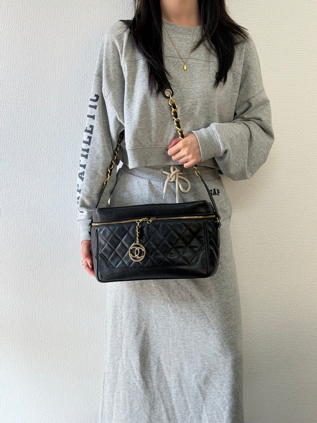 CHANEL Double-C  Quilted Vanity Crossbody Bag