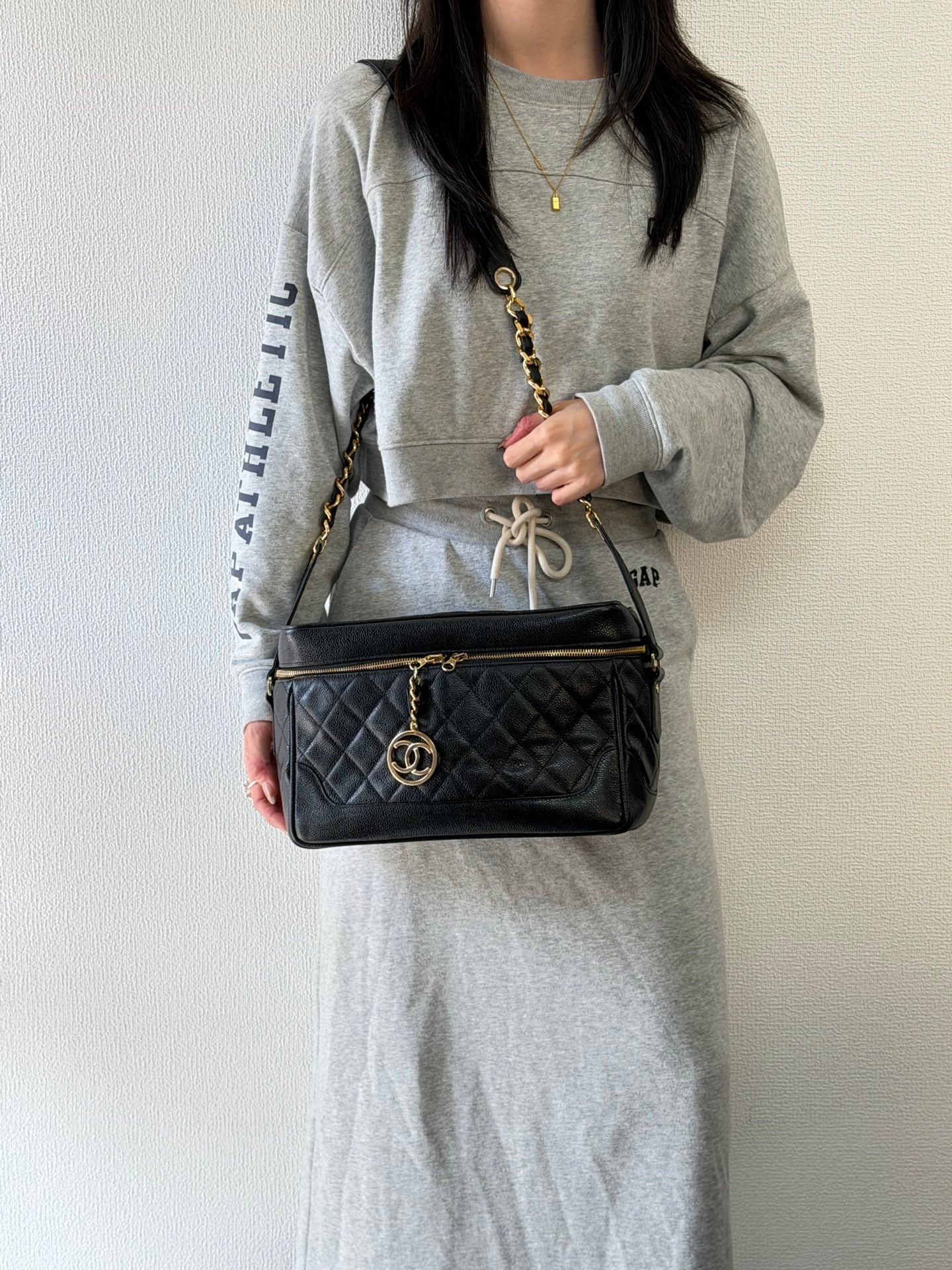 CHANEL Double-C  Quilted Vanity Crossbody Bag