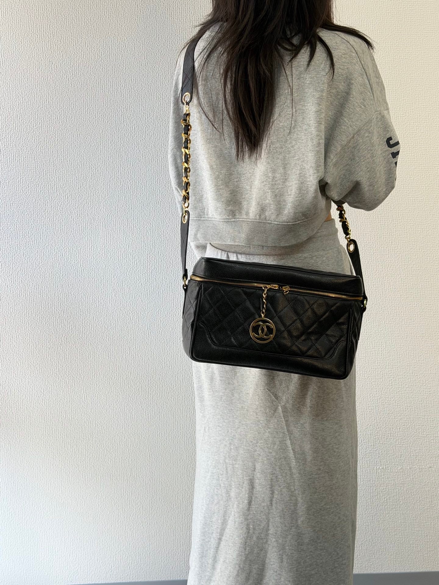 CHANEL Double-C  Quilted Vanity Crossbody Bag