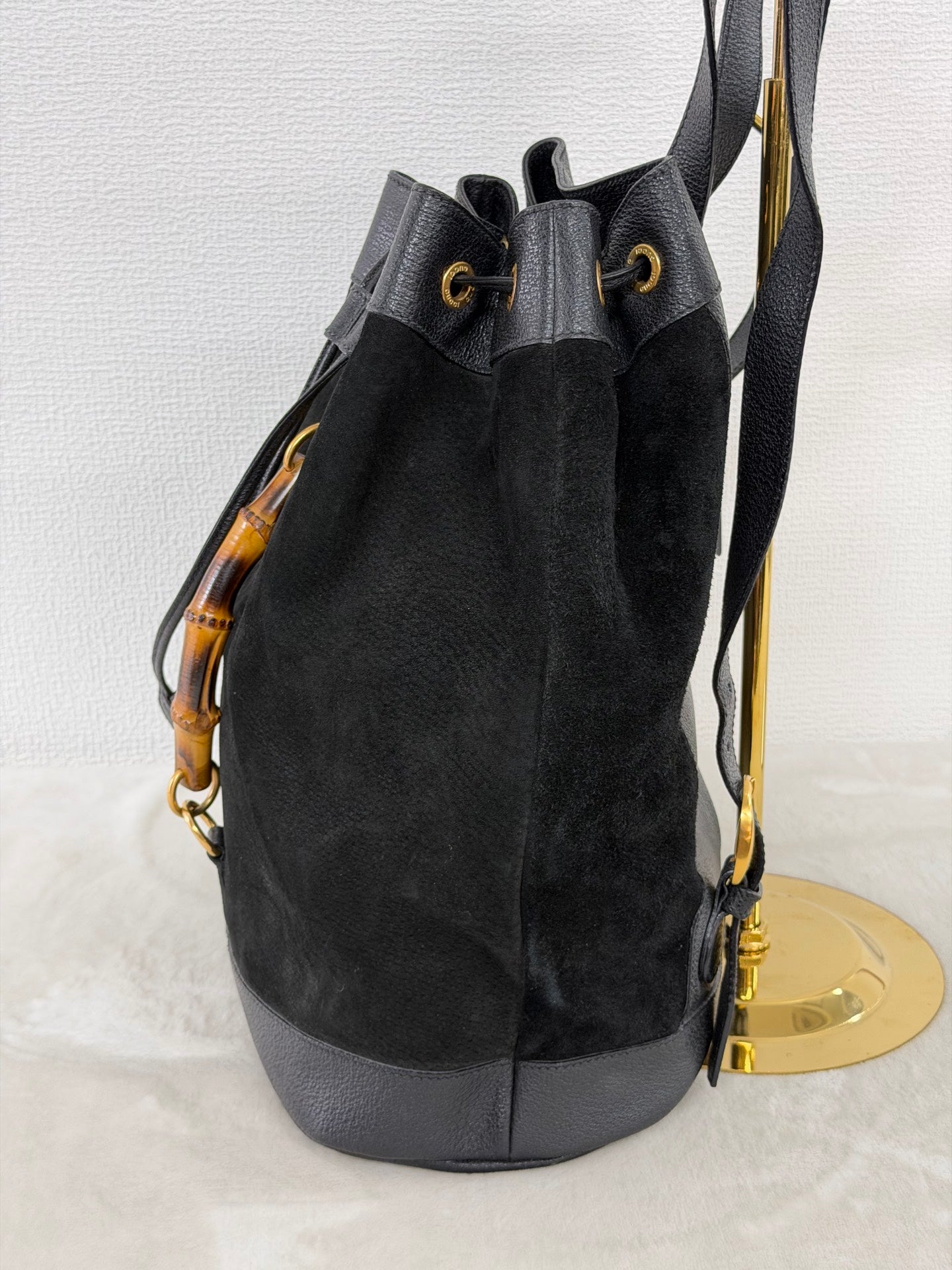GUCCI Bamboo Suede Backpack