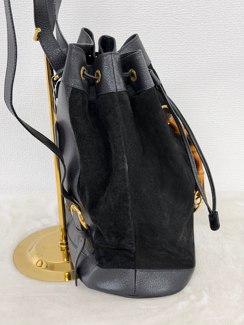 GUCCI Bamboo Suede Backpack