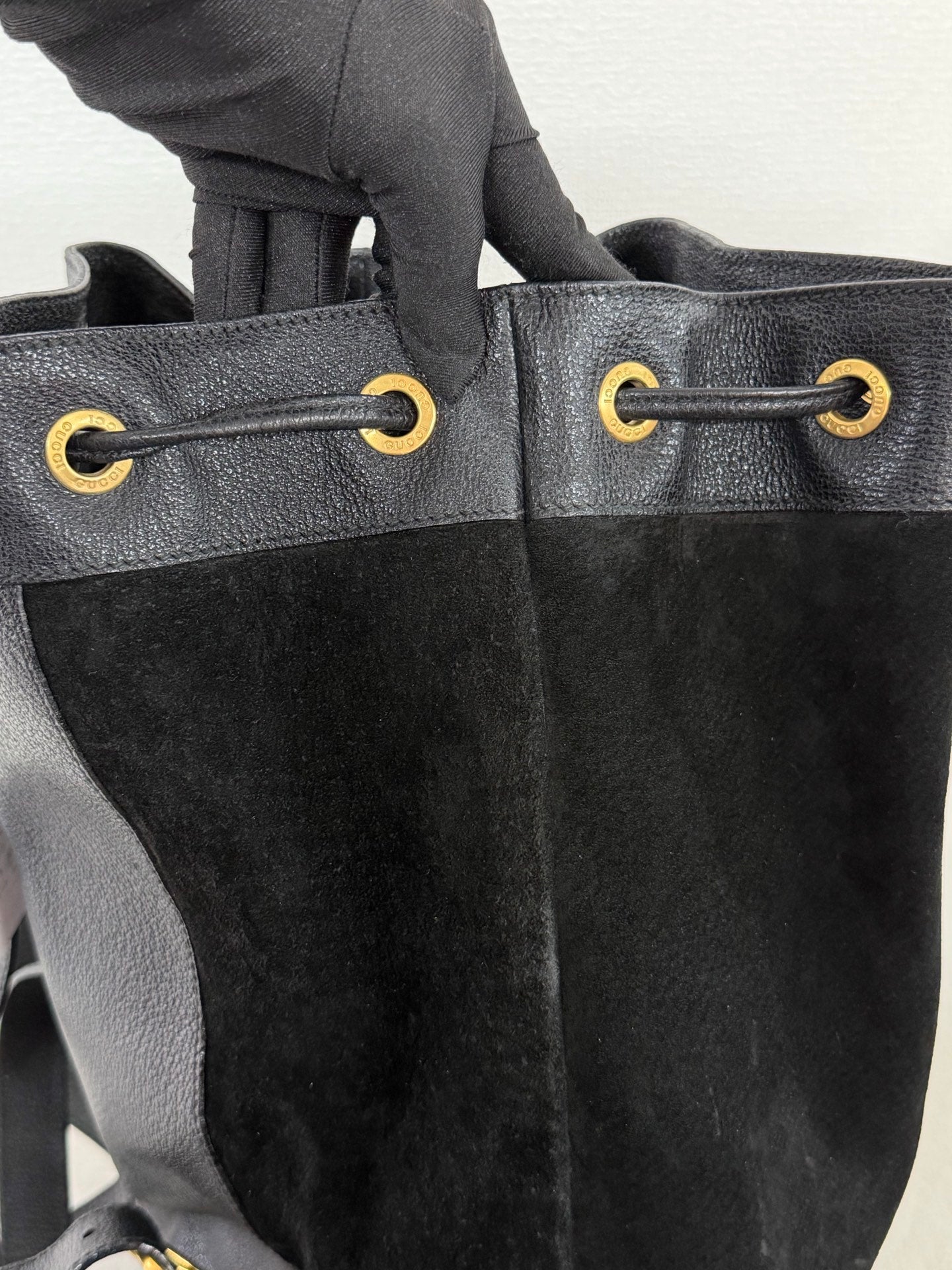 GUCCI Bamboo Suede Backpack