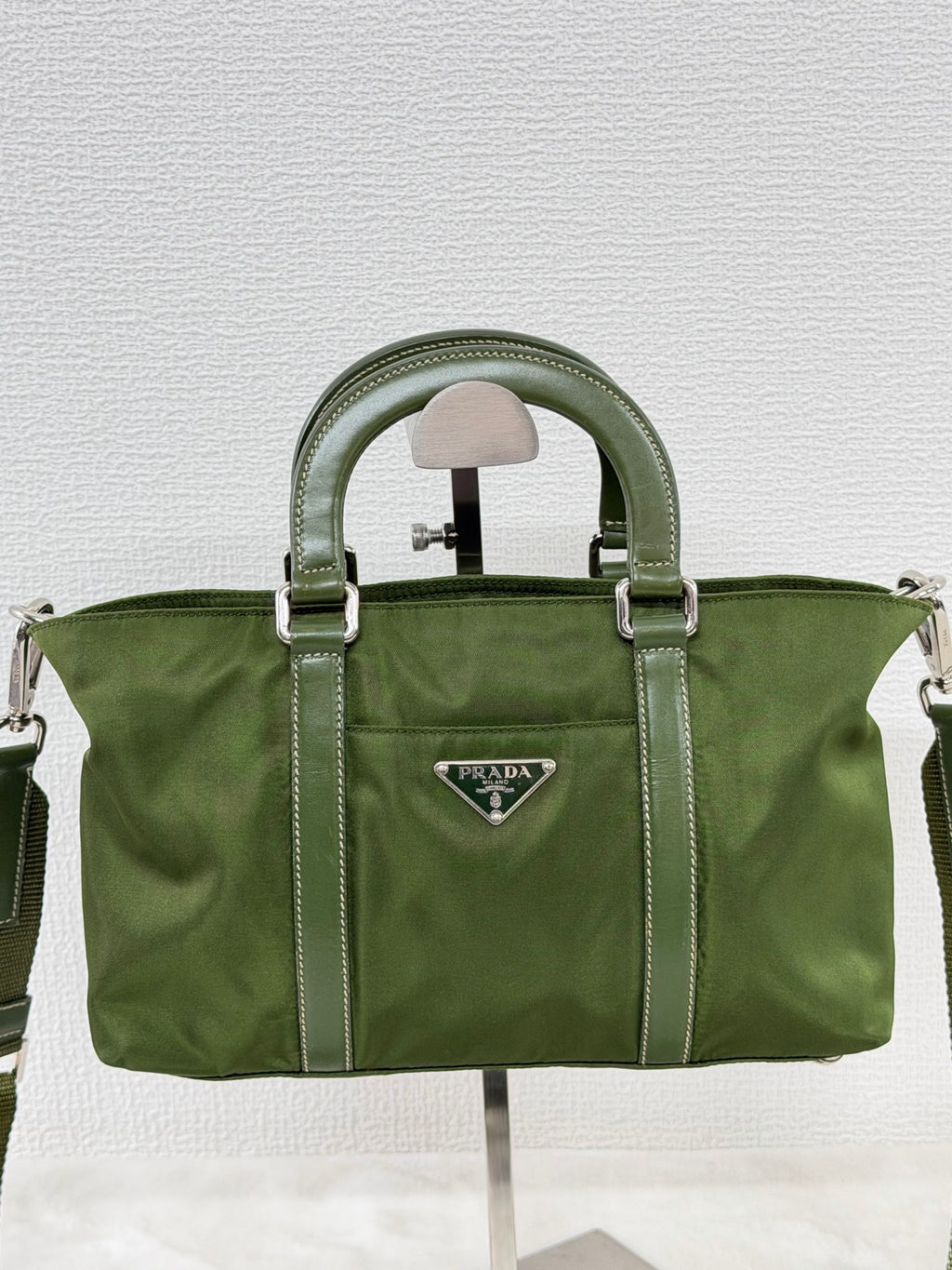 PRADA Nylon Olive Green 2WAY Shoulderbag