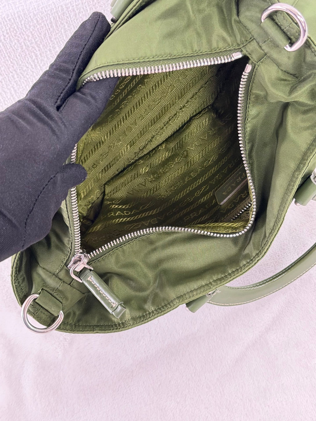 PRADA Nylon Olive Green 2WAY Shoulderbag