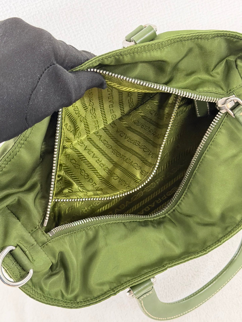 PRADA Nylon Olive Green 2WAY Shoulderbag