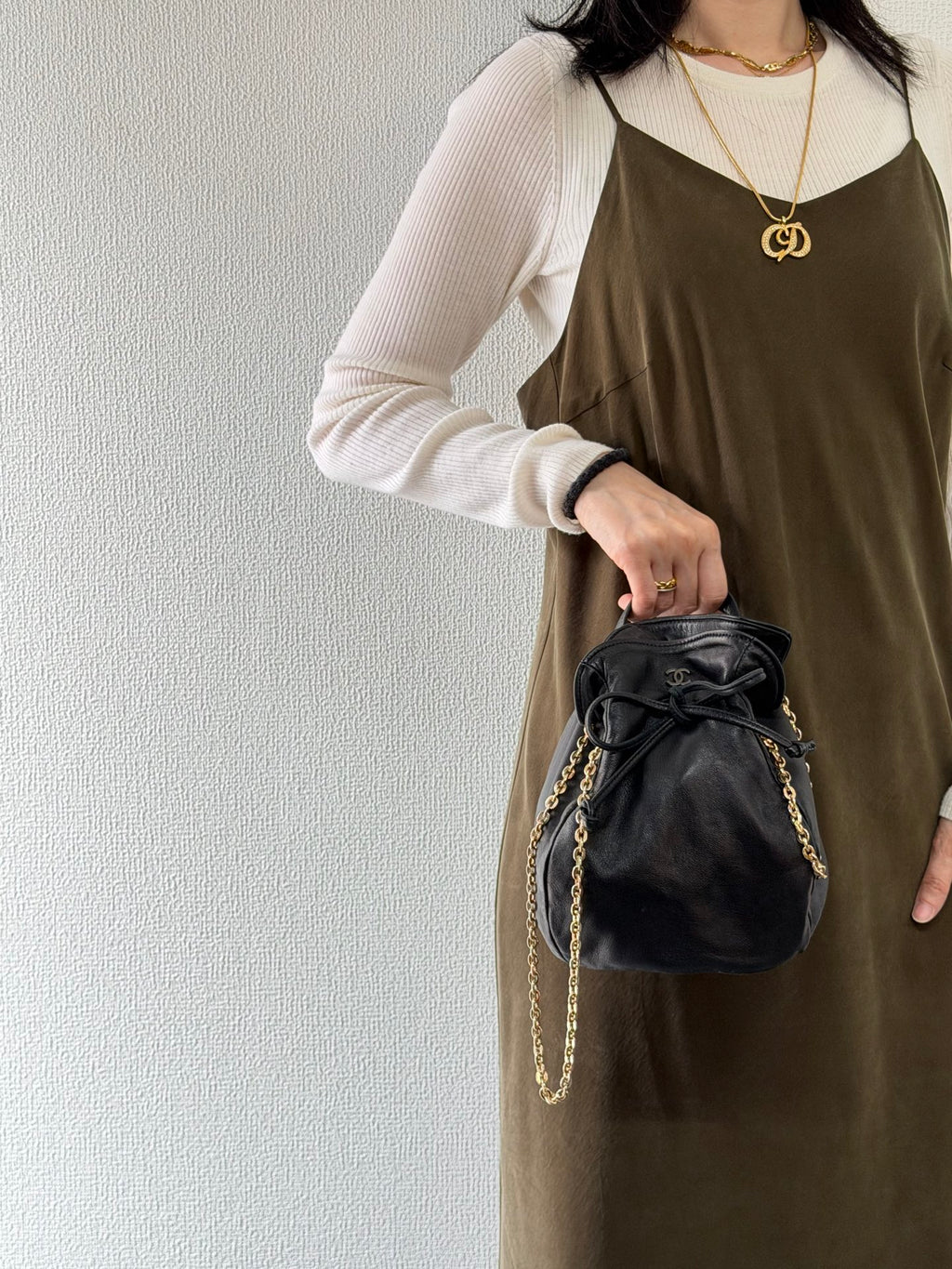 CHANEL Lambksin Bucketbag
