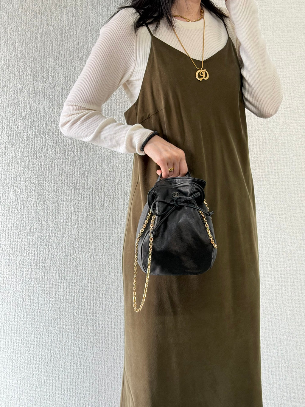 CHANEL Lambksin Bucketbag