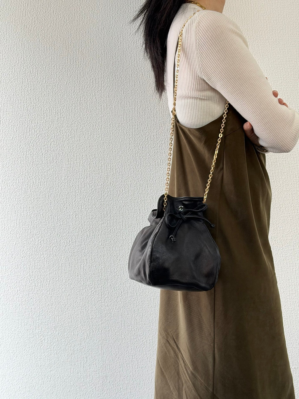 CHANEL Lambksin Bucketbag