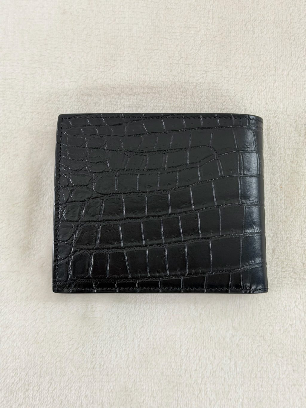 Yve Saint Luarent Corcodile pattern Bifold Wallet
