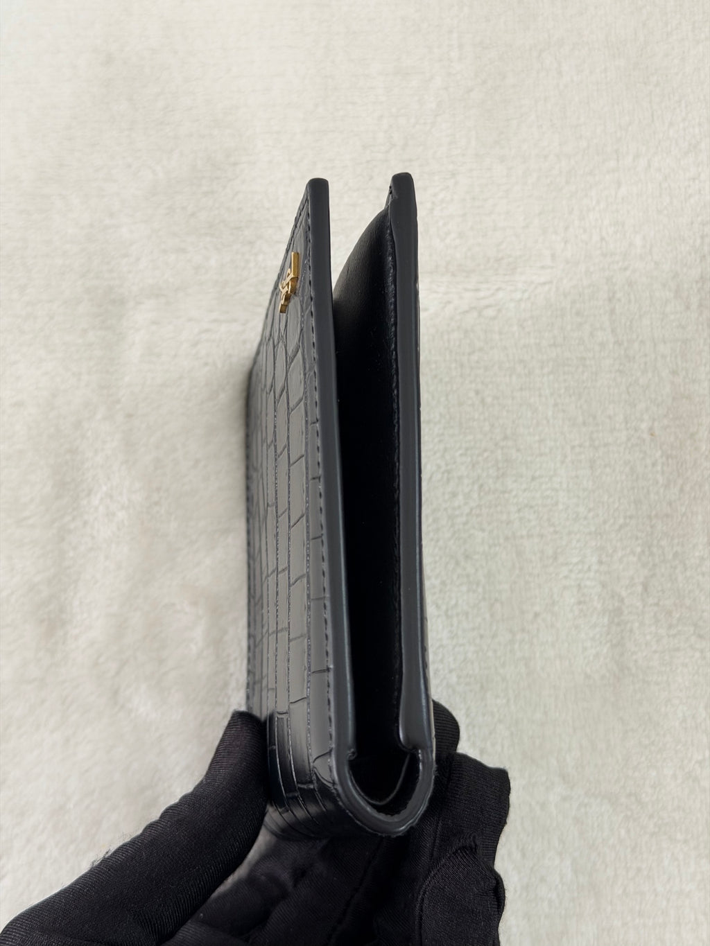 Yve Saint Luarent Corcodile pattern Bifold Wallet
