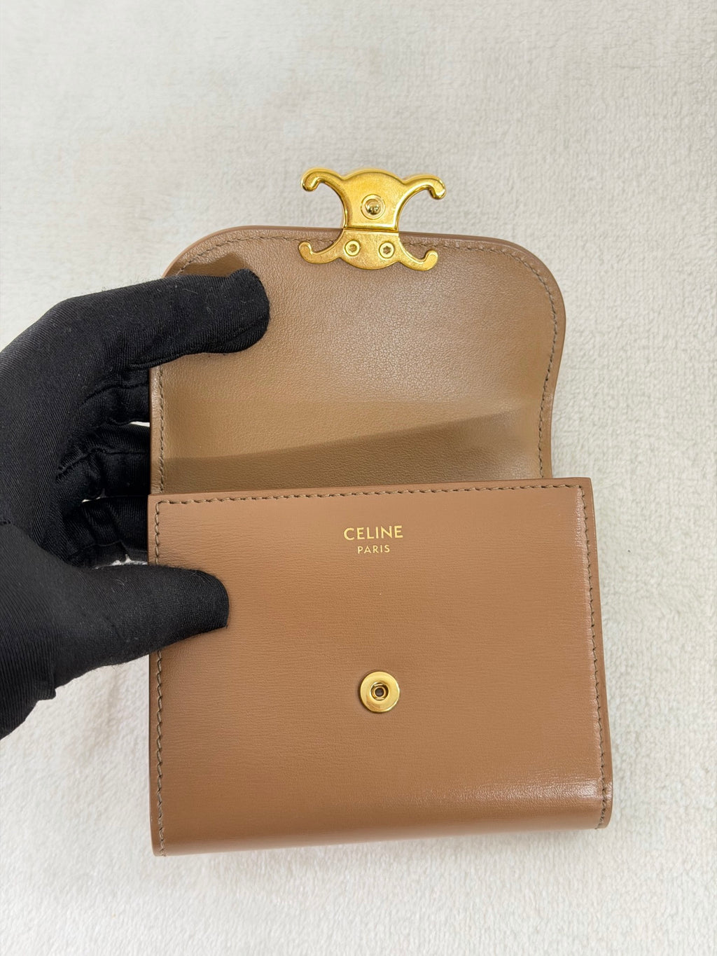 CELINE Leather Trifold Wallet