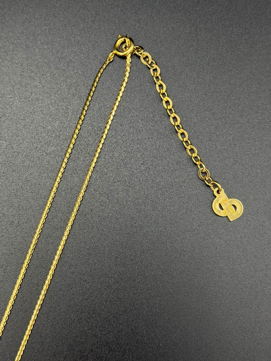 CHRISTIAN DIOR  D Logo  Heart-shaped Necklace
