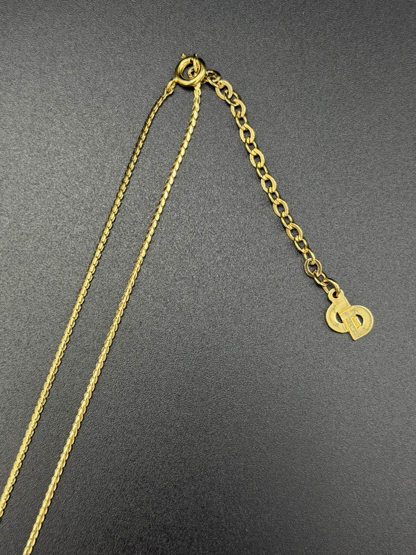 CHRISTIAN DIOR  D Logo  Heart-shaped Necklace