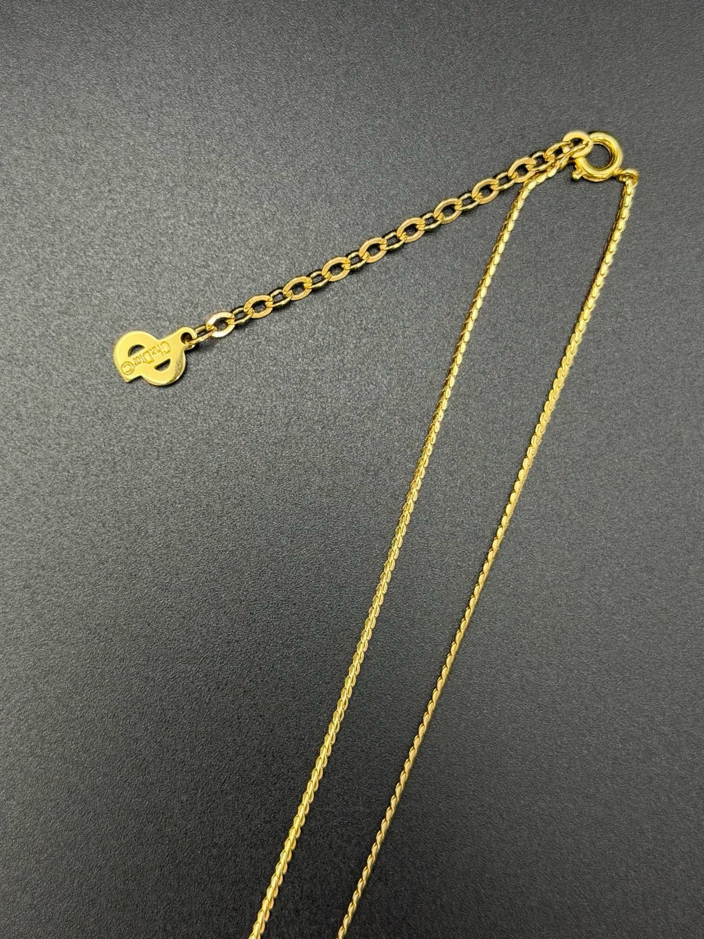 CHRISTIAN DIOR  D Logo  Heart-shaped Necklace