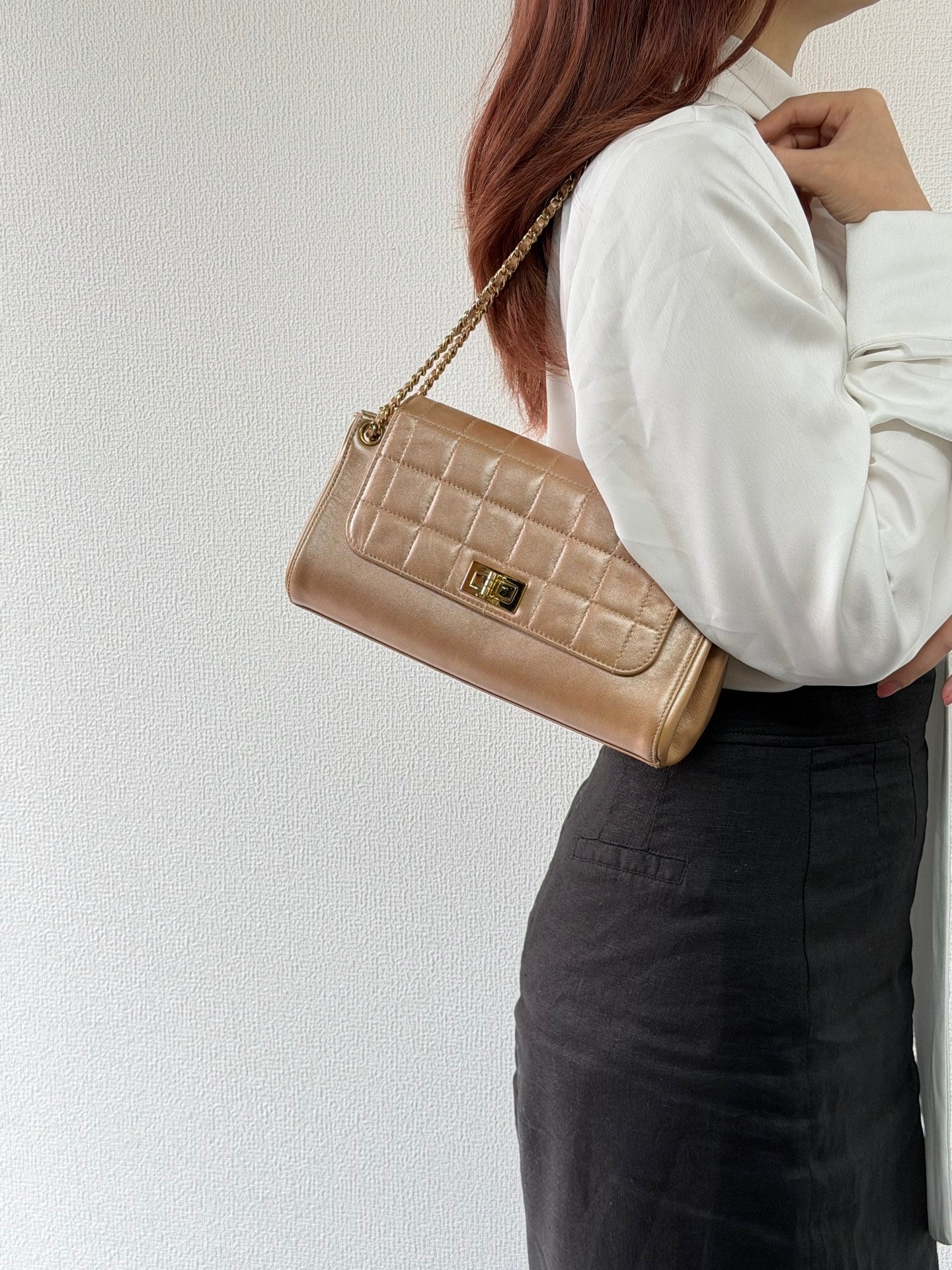 CHANEL 2.55 Ice Cube Choclate Bar Chainbag
