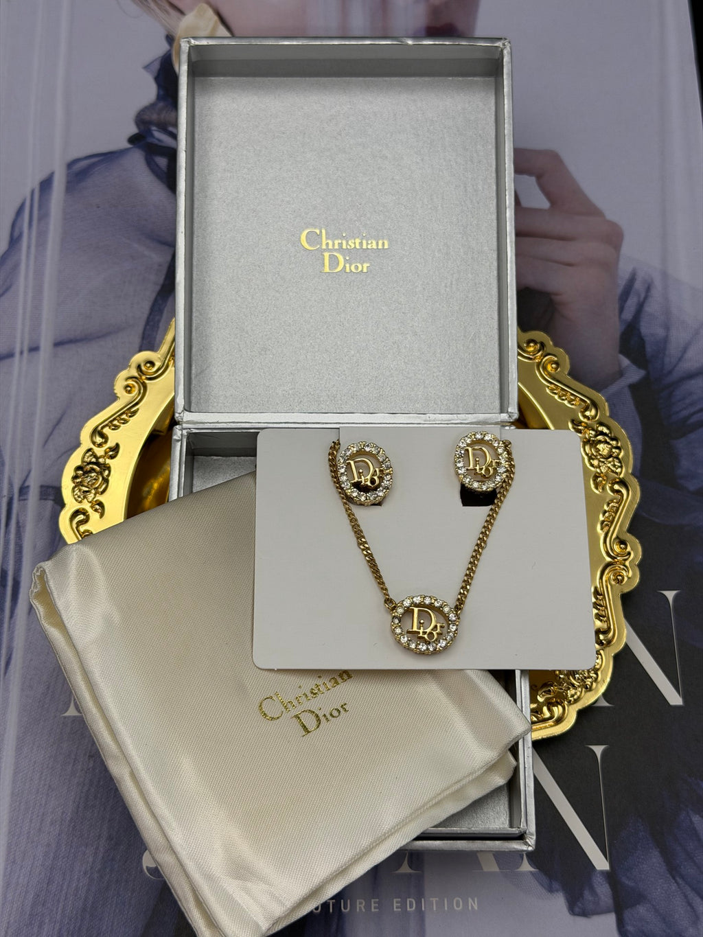 CHRISTIAN DIOR  Earring + Necklace Set