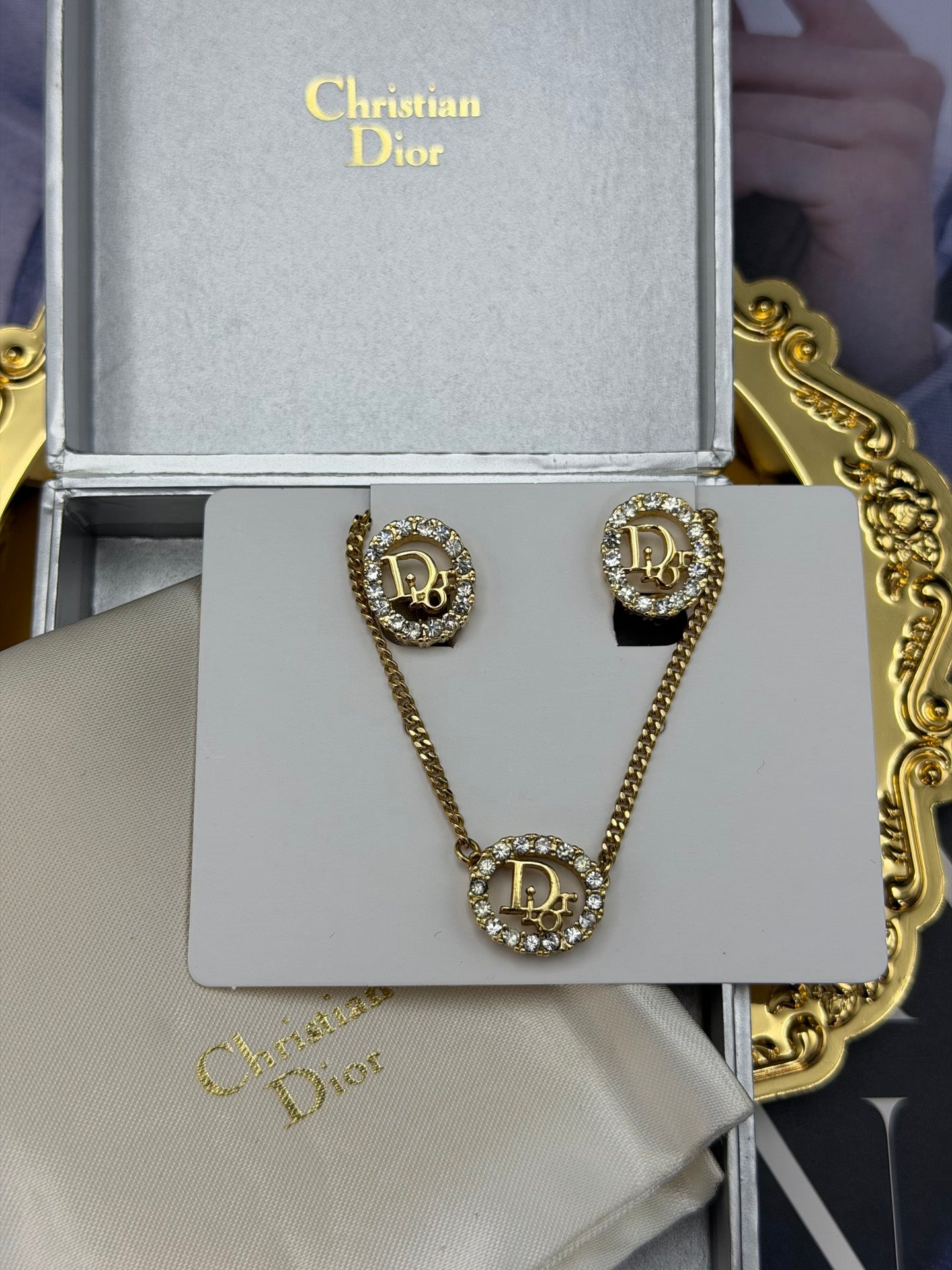 CHRISTIAN DIOR  Earring + Necklace Set