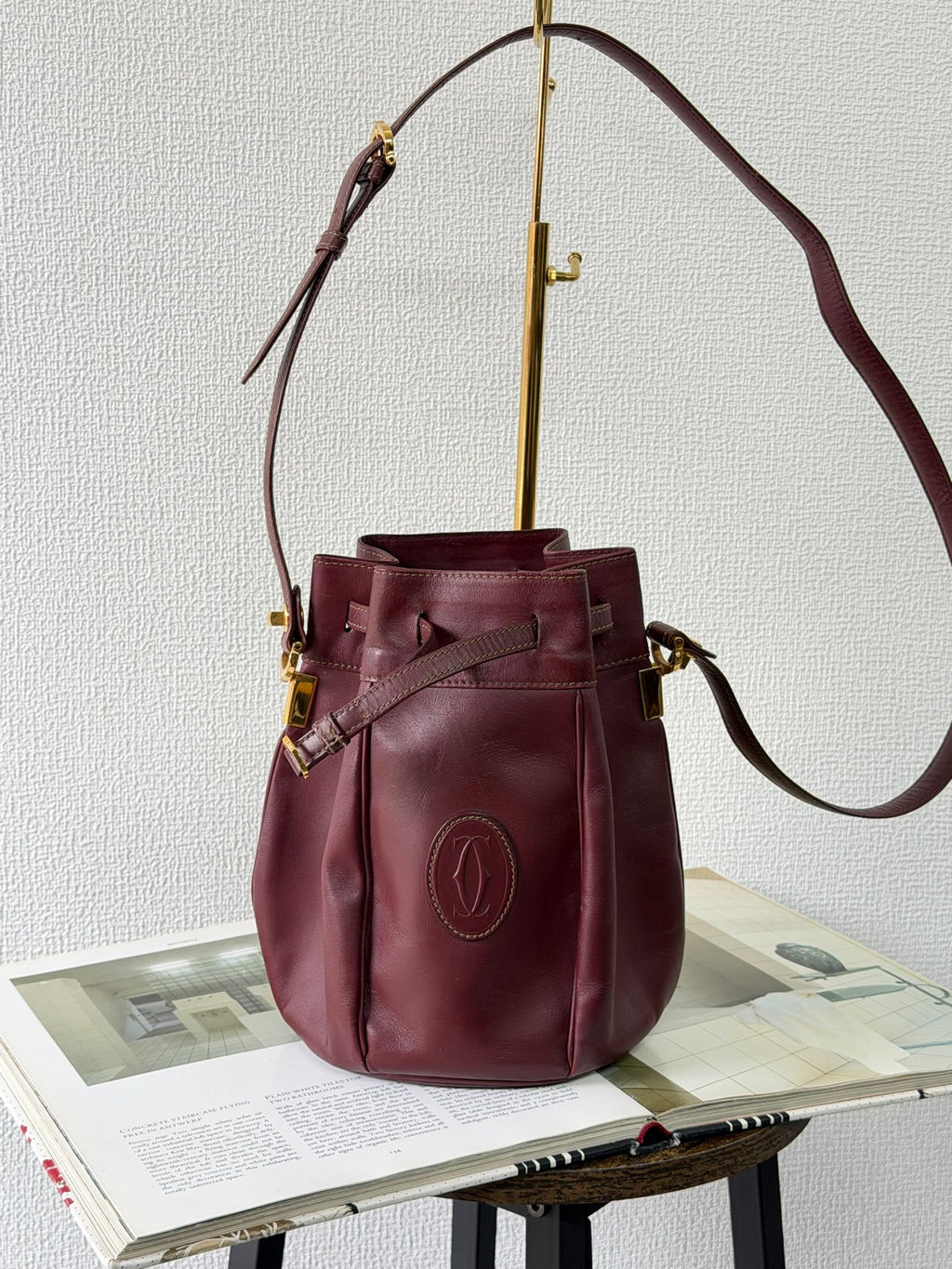 Cartier Burgendy Bucket Shoulderbag