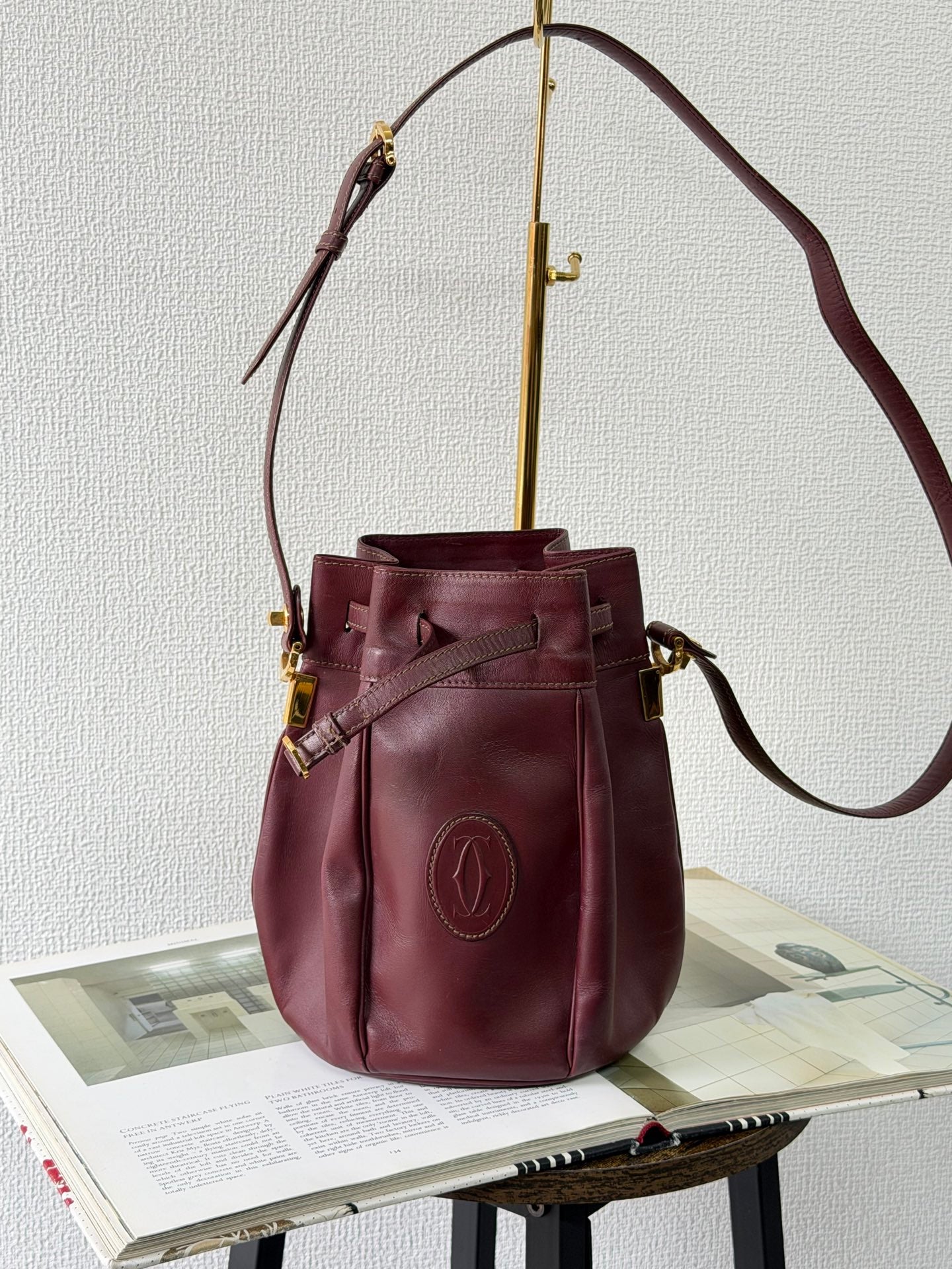 Cartier Burgendy Bucket Shoulderbag