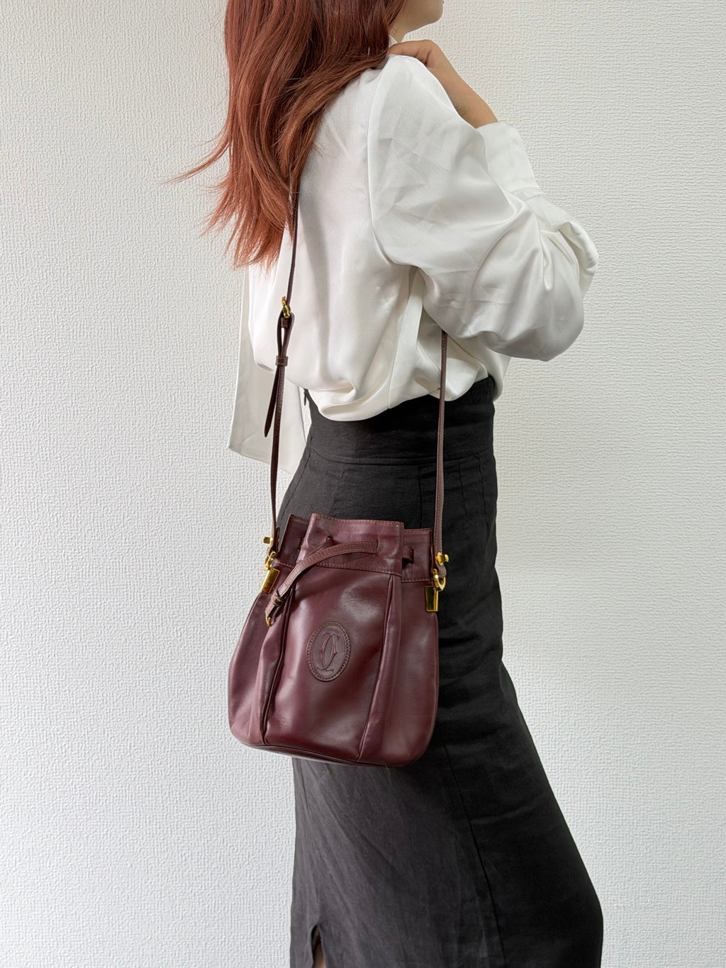 Cartier Burgendy Bucket Shoulderbag