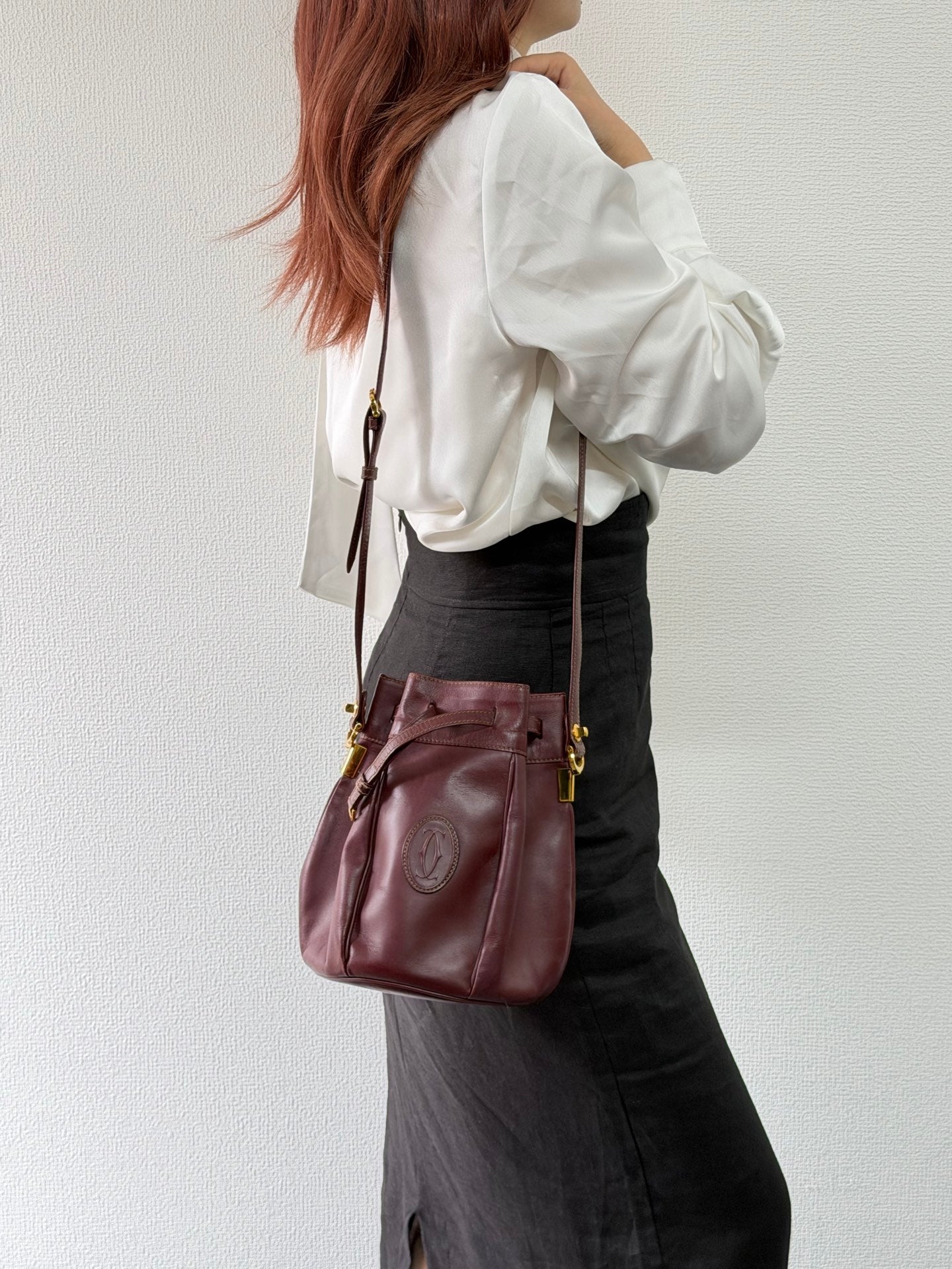 Cartier Burgendy Bucket Shoulderbag