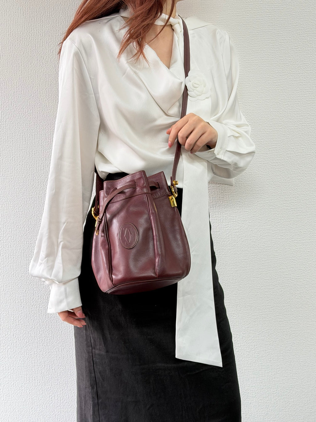 Cartier Burgendy Bucket Shoulderbag