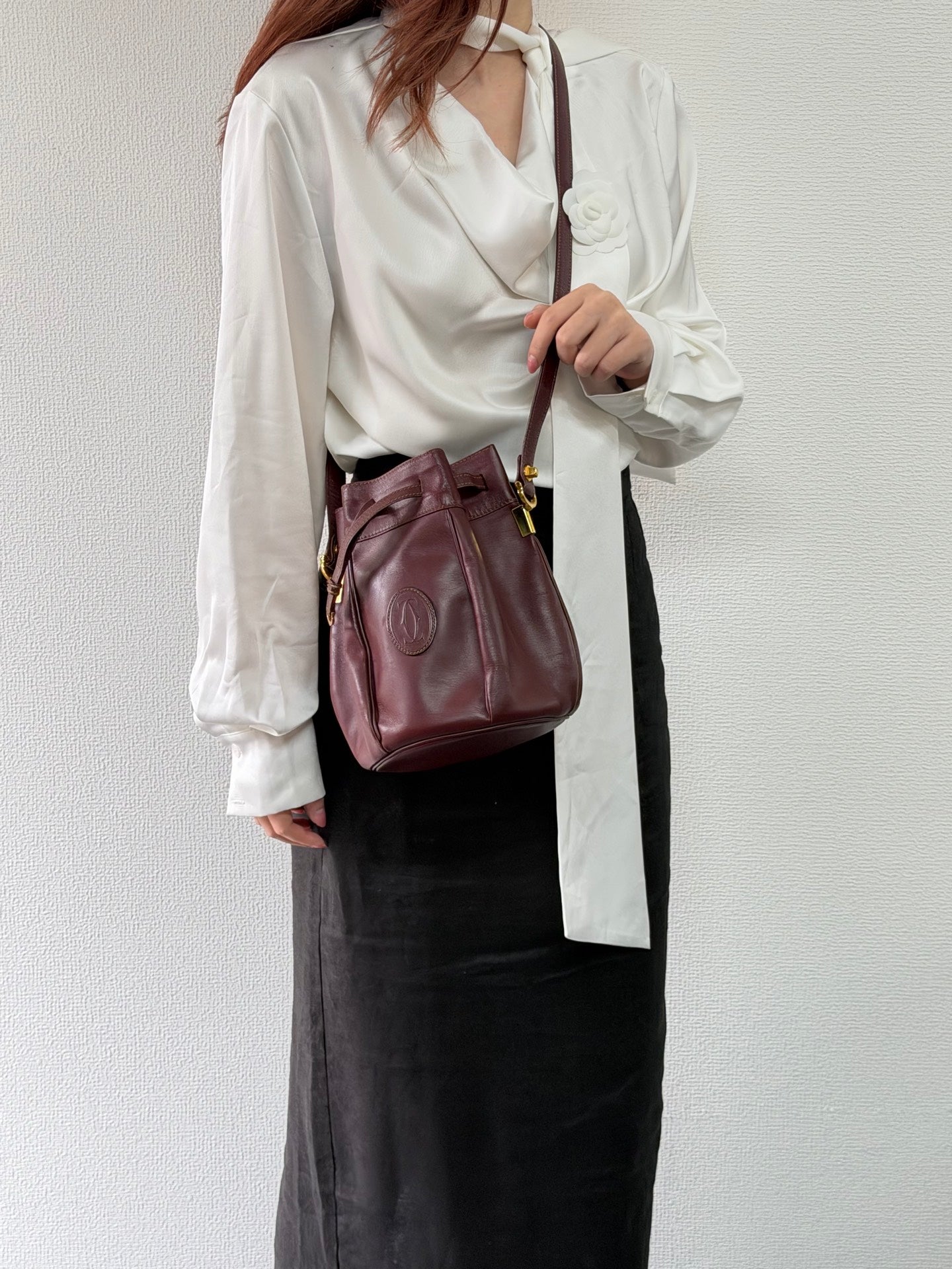 Cartier Burgendy Bucket Shoulderbag