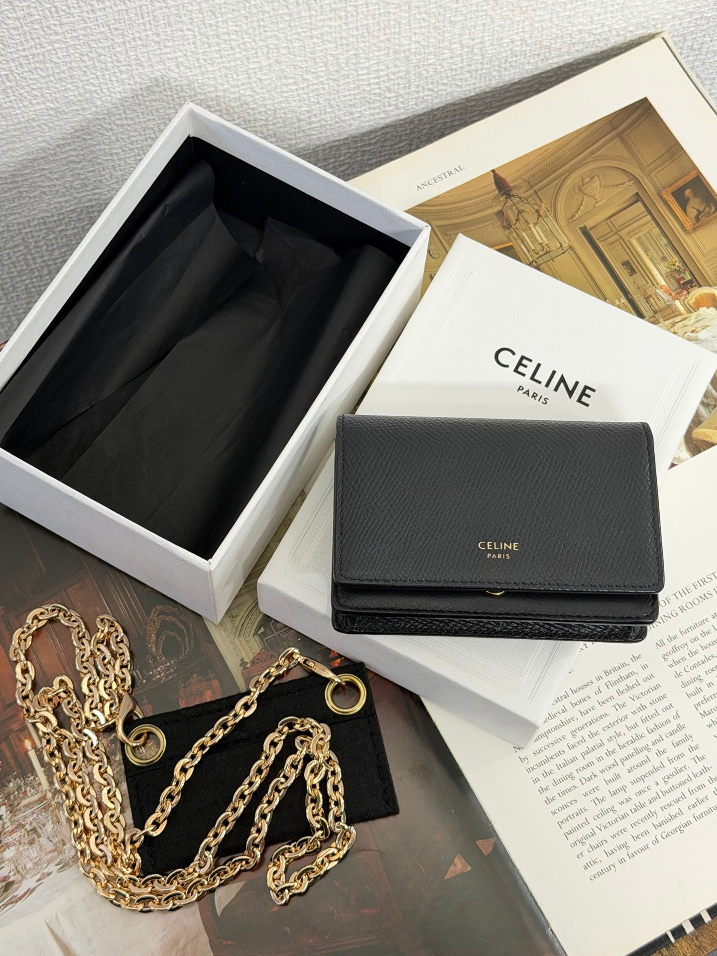 CELINE Leather Bifold wallet