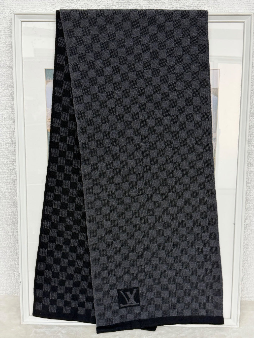 LOUIS VUITTON Damier Wool Scarf