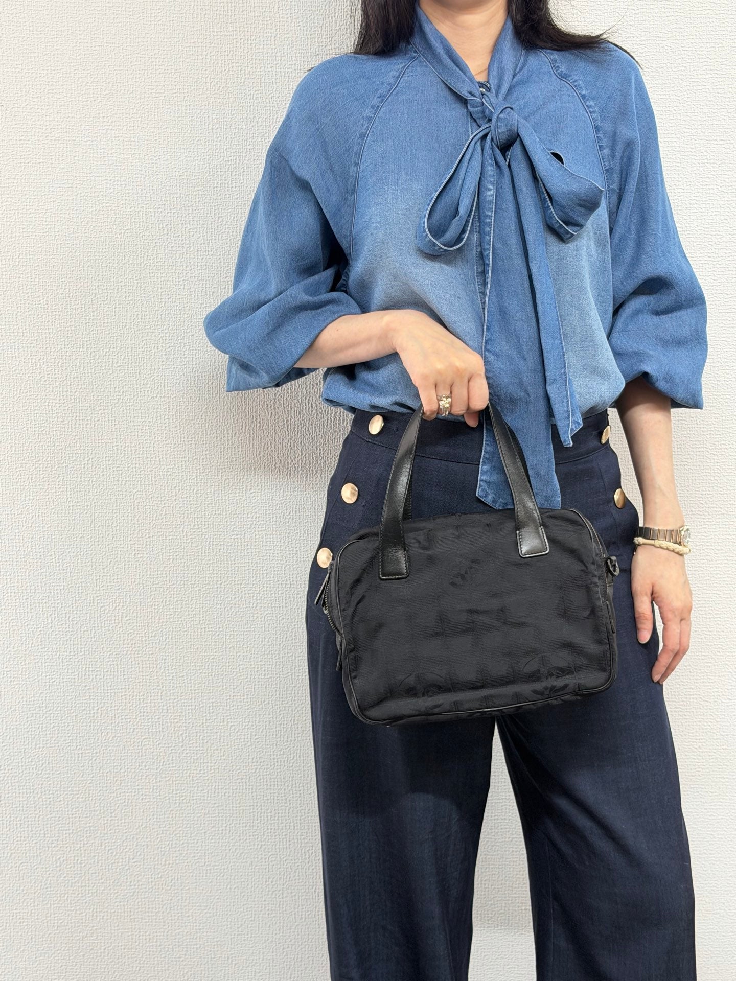 CHANEL Travel Line 2way Handbag