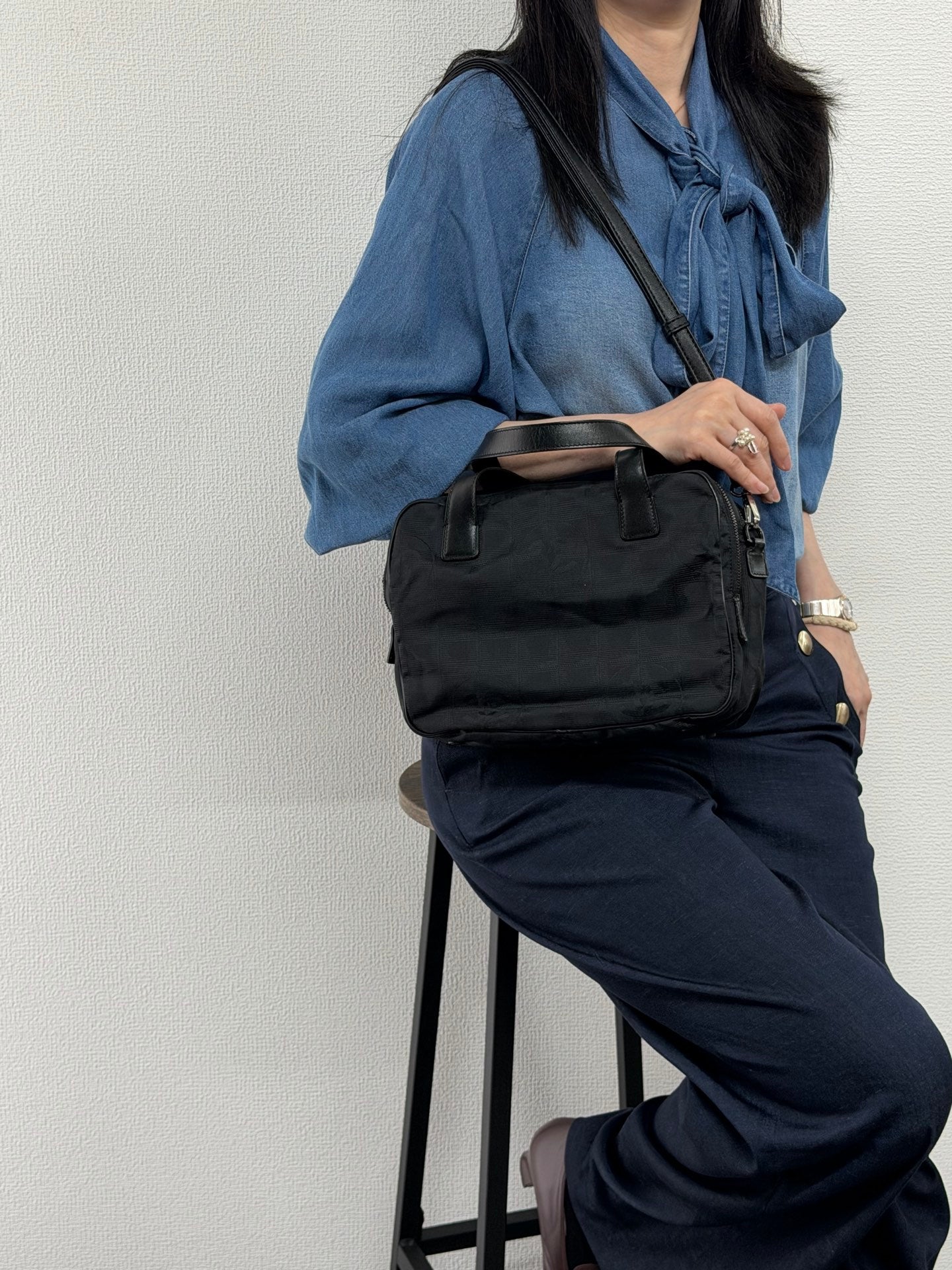 CHANEL Travel Line 2way Handbag