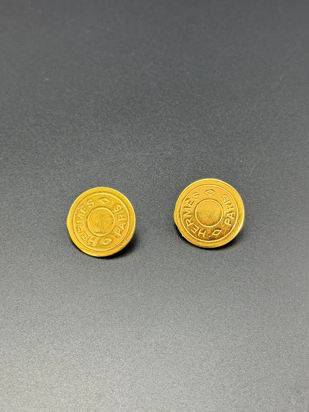HERMES Gold Coin Earring