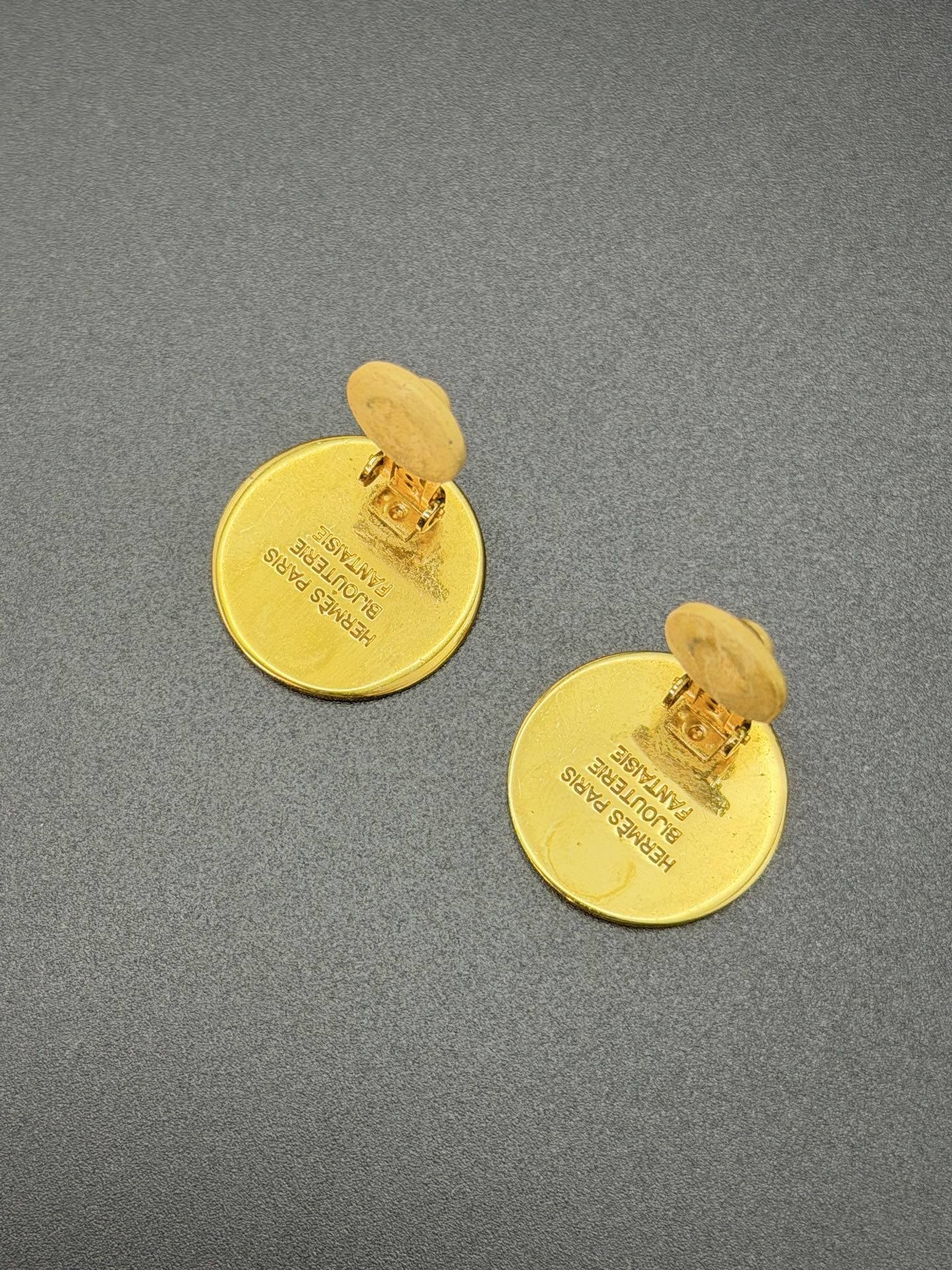 HERMES Gold Coin Earring