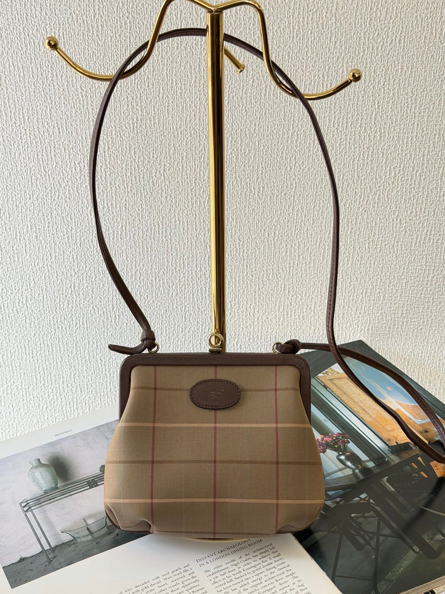 BURBERRY Kiss-Lock Check pattern Shoulderbag
