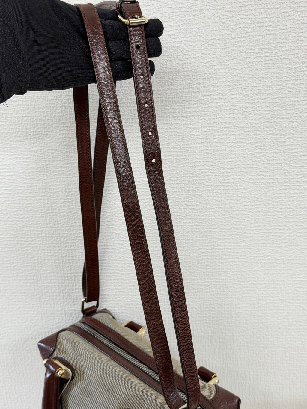 FENDI Cloth Bauletto Squirrel Boston Handbag