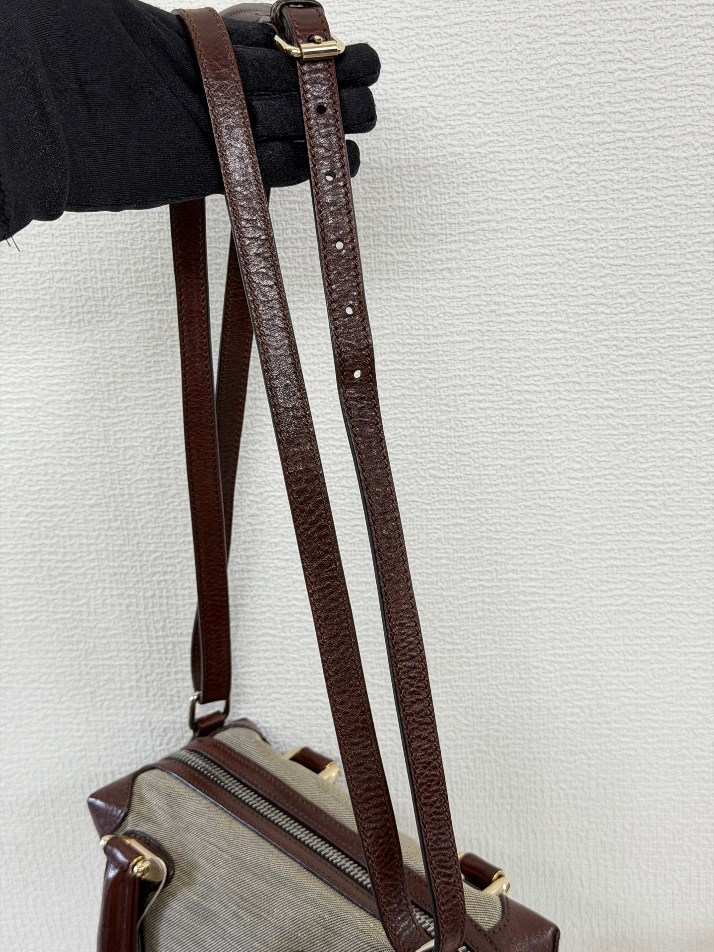 FENDI Cloth Bauletto Squirrel Boston Handbag