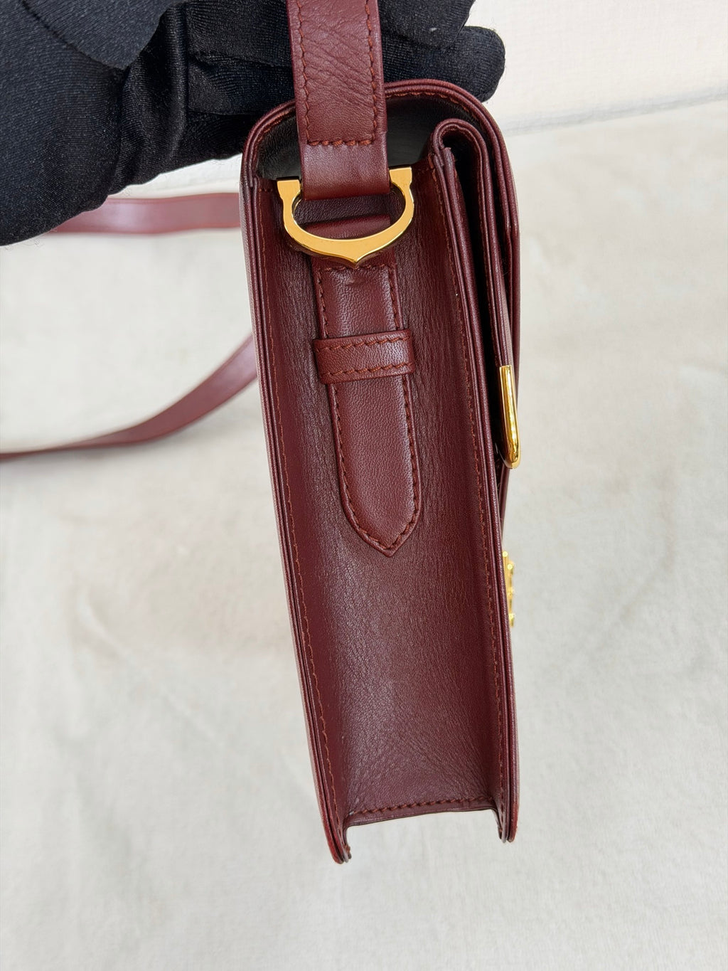 CARTIER Leather Massenger Crossbody Bag