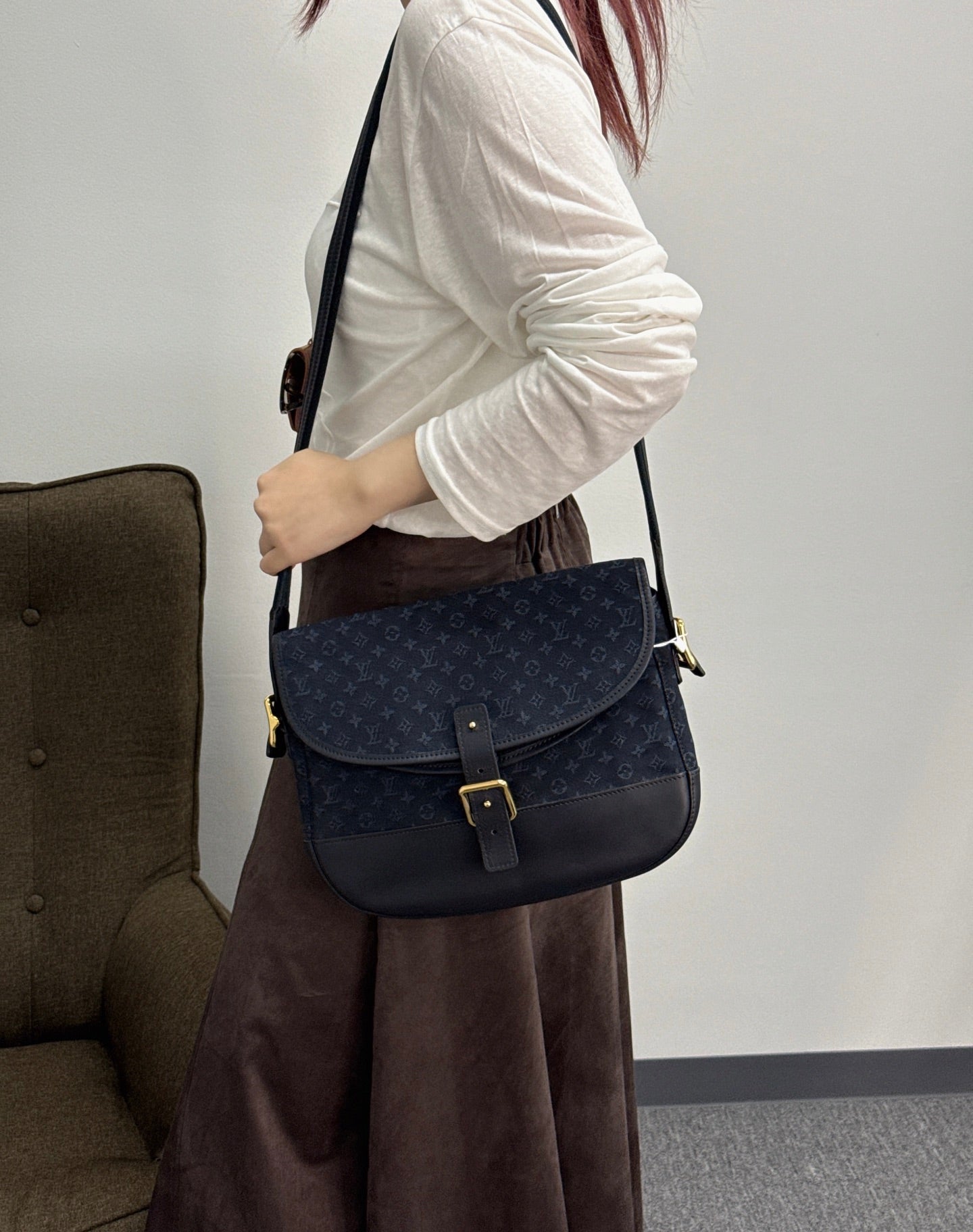 LOUIS VUITTON Monogram Denim Massenger Shoulderbag
