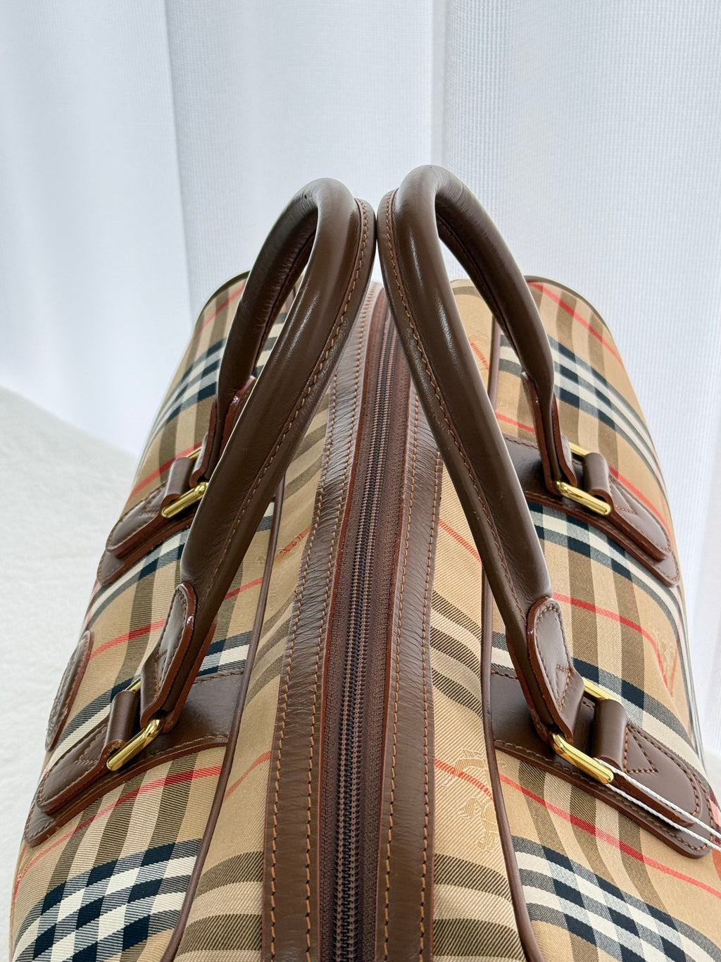 BURBERRY Check Pattern Travel Bag