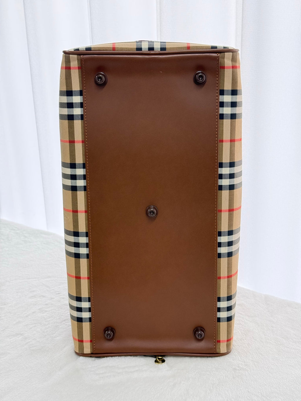 BURBERRY Check Pattern Travel Bag