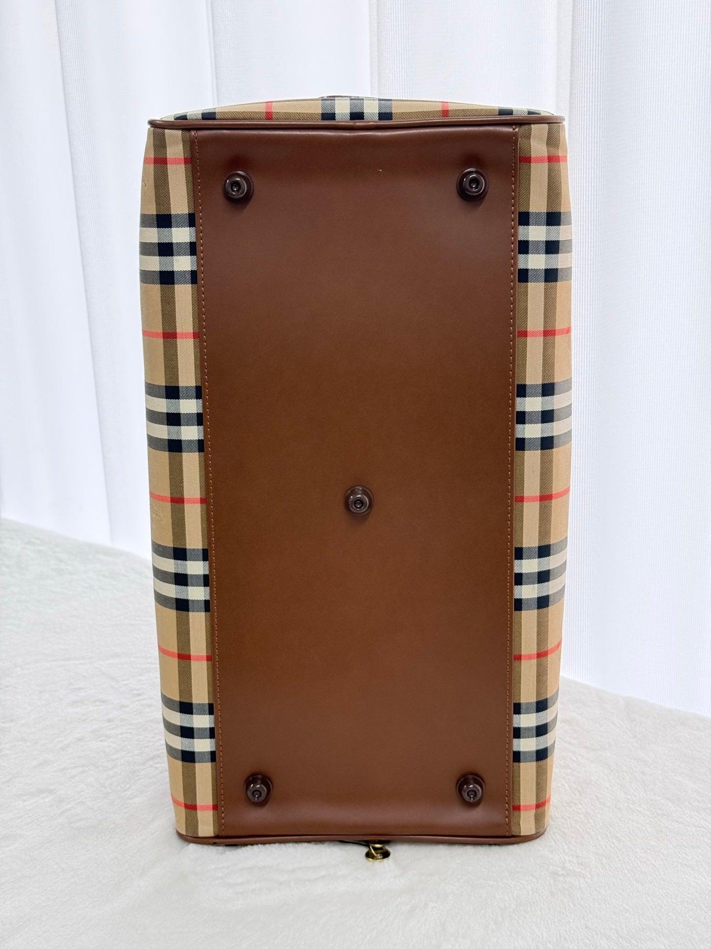 BURBERRY Check Pattern Travel Bag