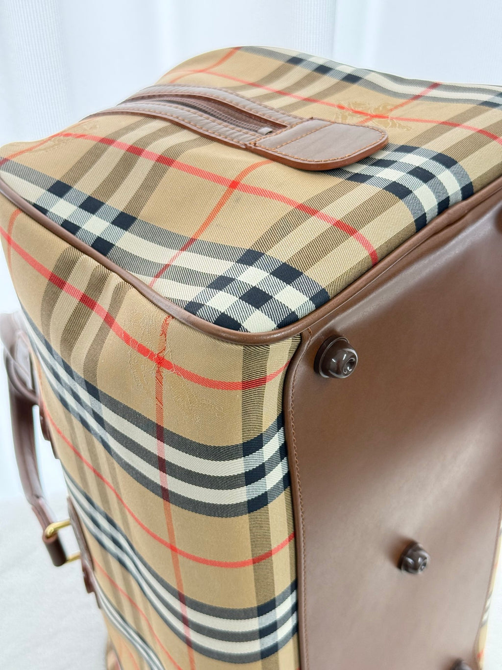 BURBERRY Check Pattern Travel Bag