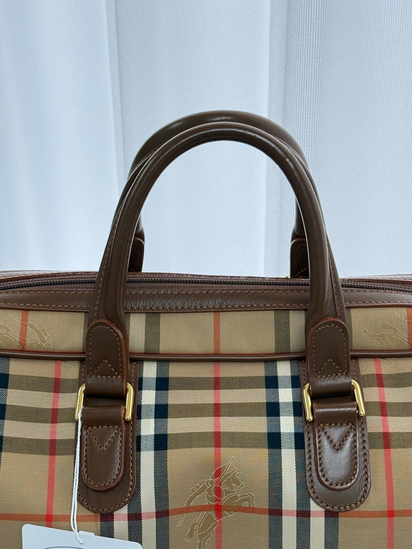 BURBERRY Check Pattern Travel Bag