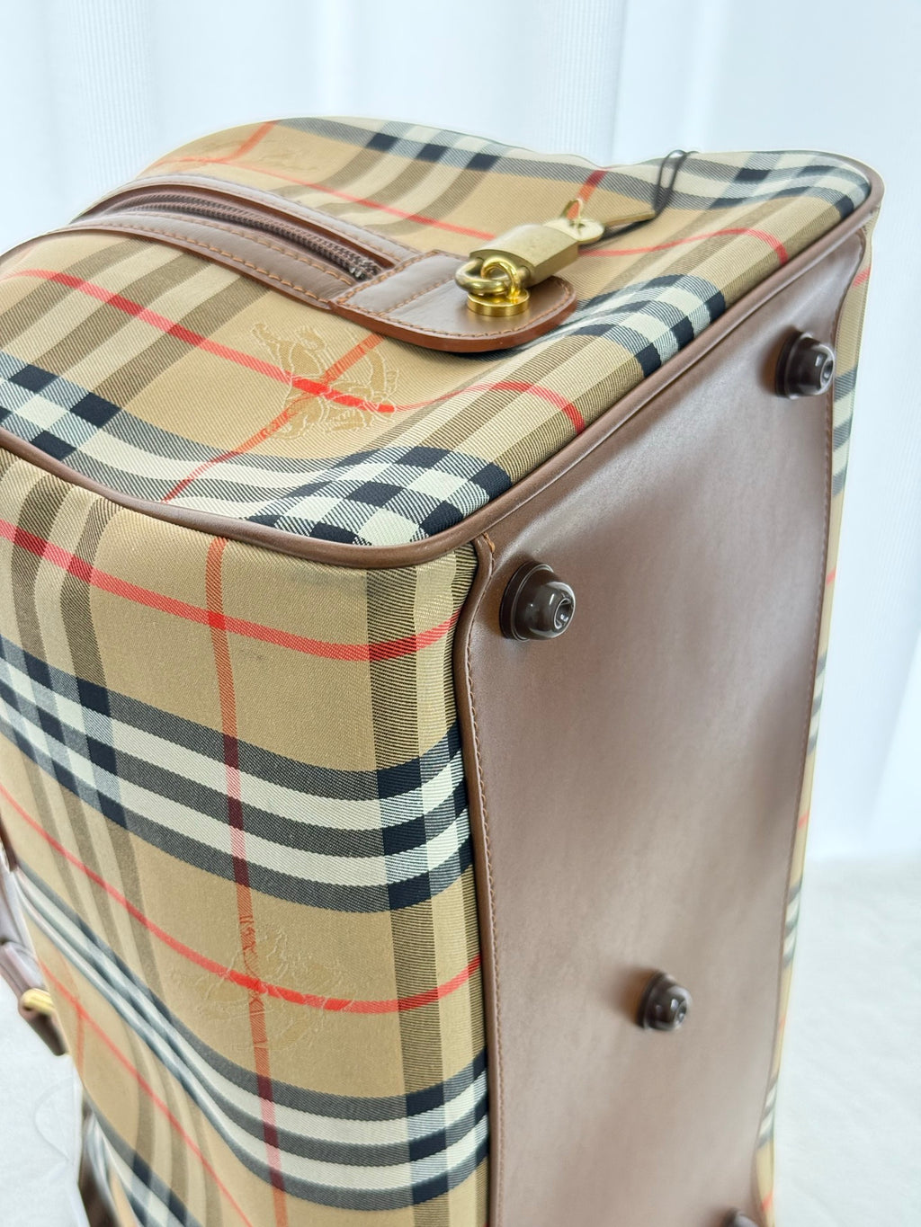 BURBERRY Check Pattern Travel Bag