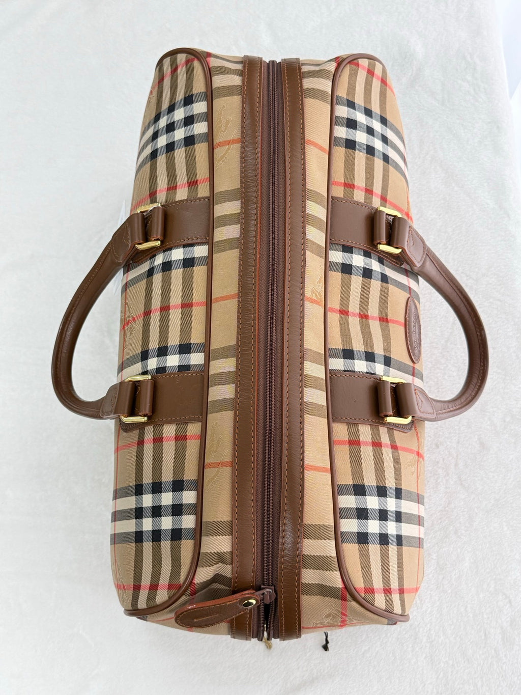 BURBERRY Check Pattern Travel Bag