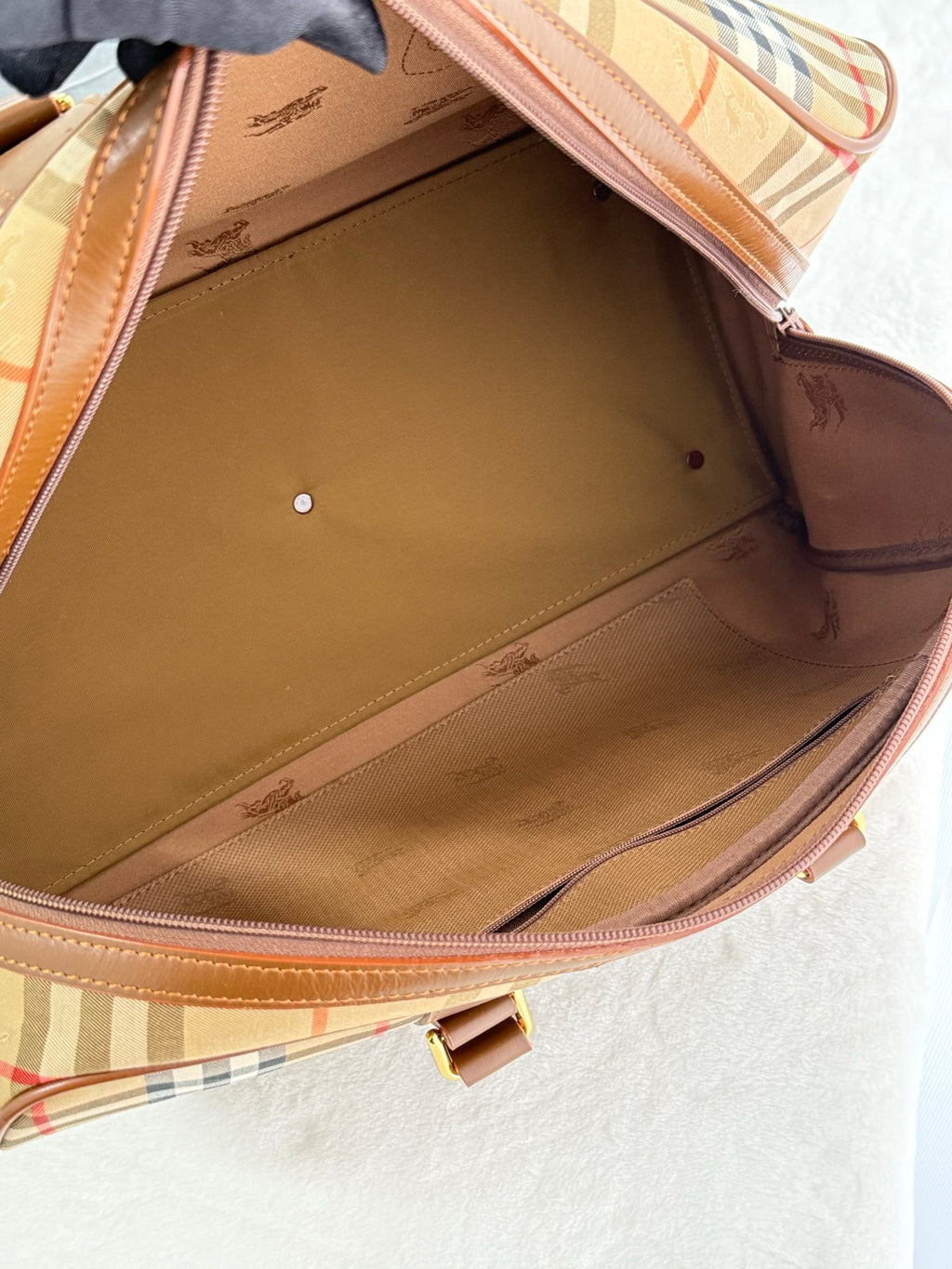 BURBERRY Check Pattern Travel Bag