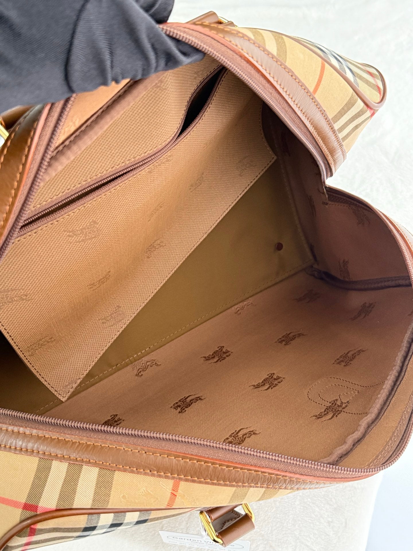 BURBERRY Check Pattern Travel Bag