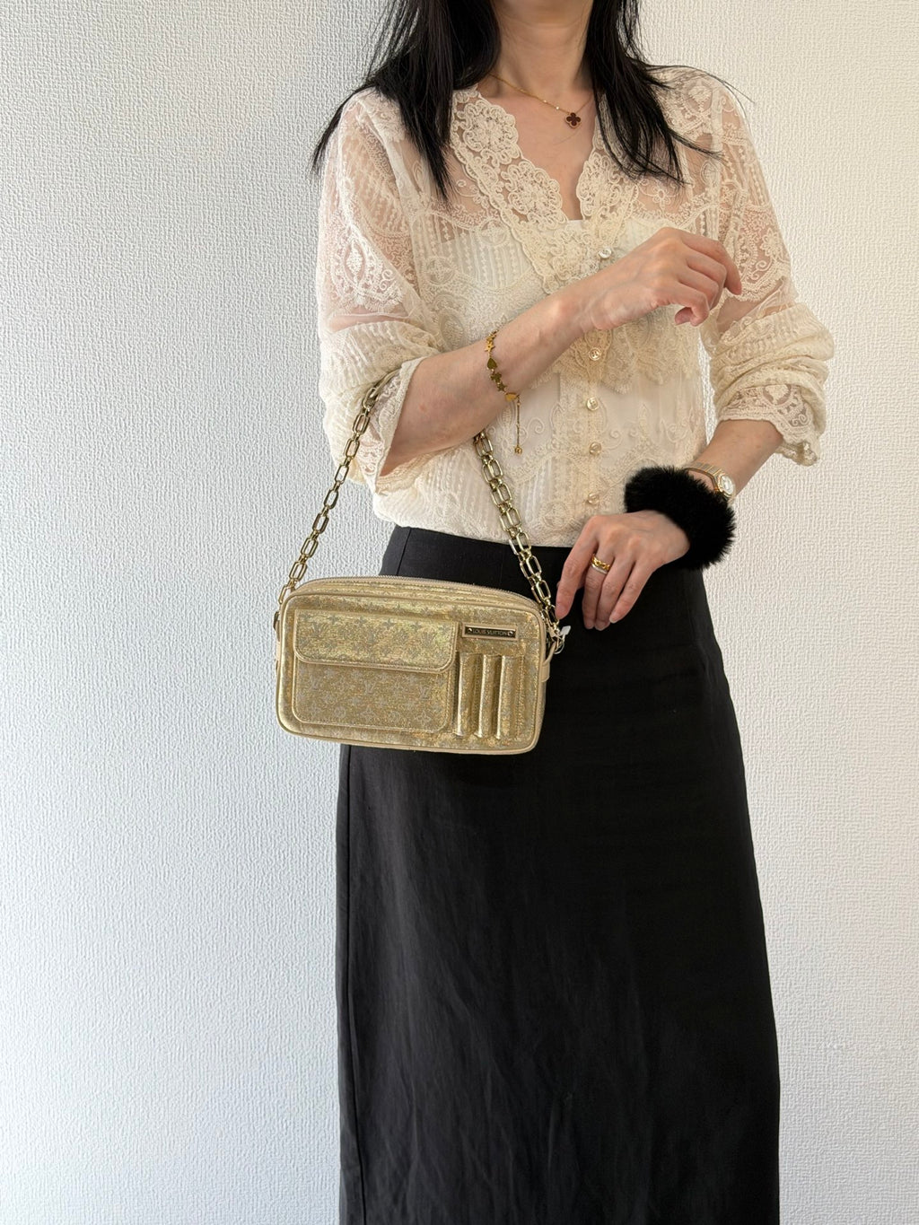 LOUIS VUITTON Satin Monogram Shoulderbag