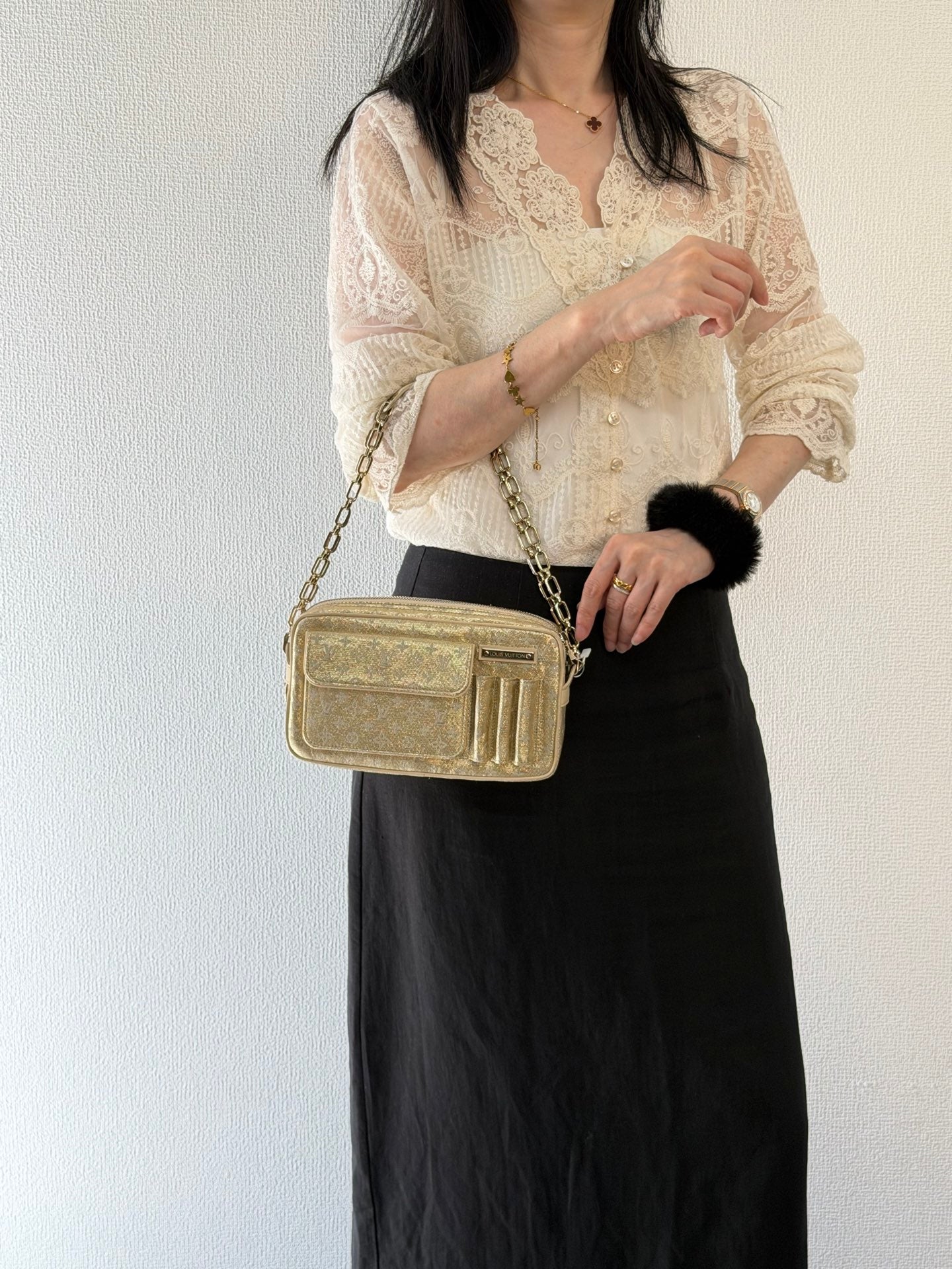 LOUIS VUITTON Satin Monogram Shoulderbag